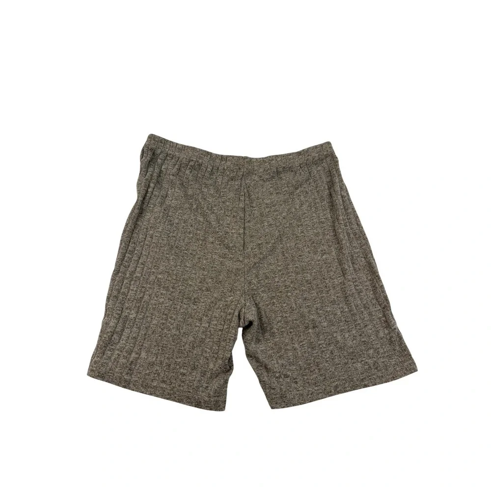 Ekouaer Womens Brown Ribbed Knit Lounge Shorts High Rise Biker Pajama Size L
